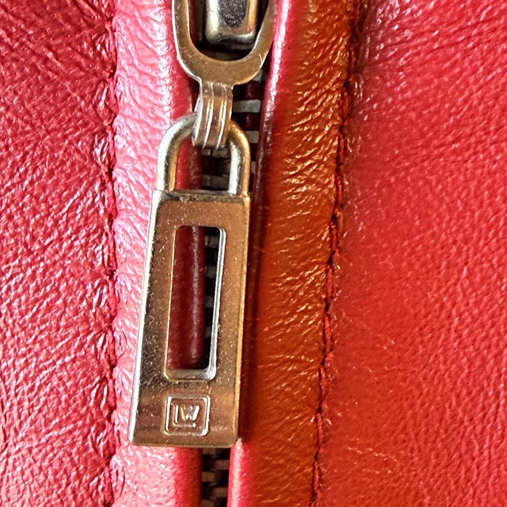 Women's Wilson Red Leather Jacket - Picture 3 of 9